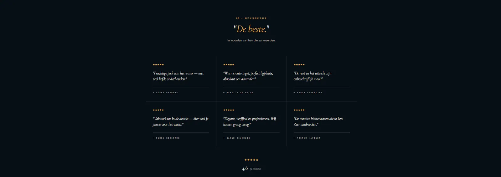 Voorbeeldwebsite Deewey — Getuigenissen